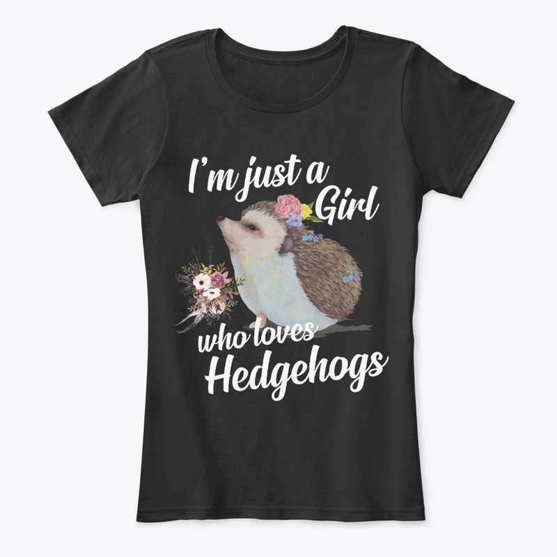 Girl Loves Hedgehogs Watercolor Style