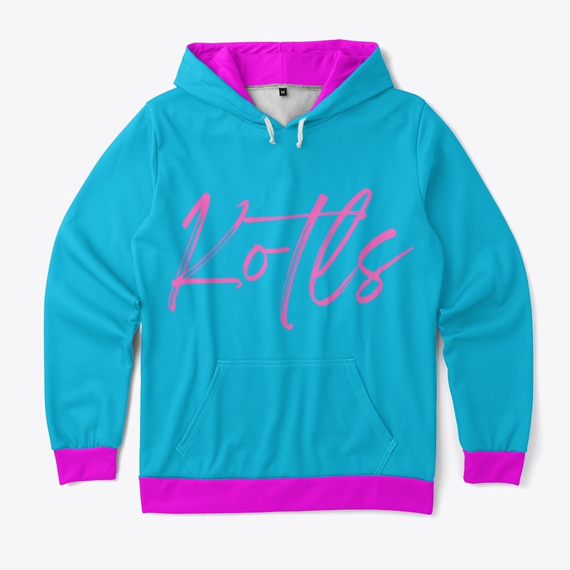 Pink on blue 