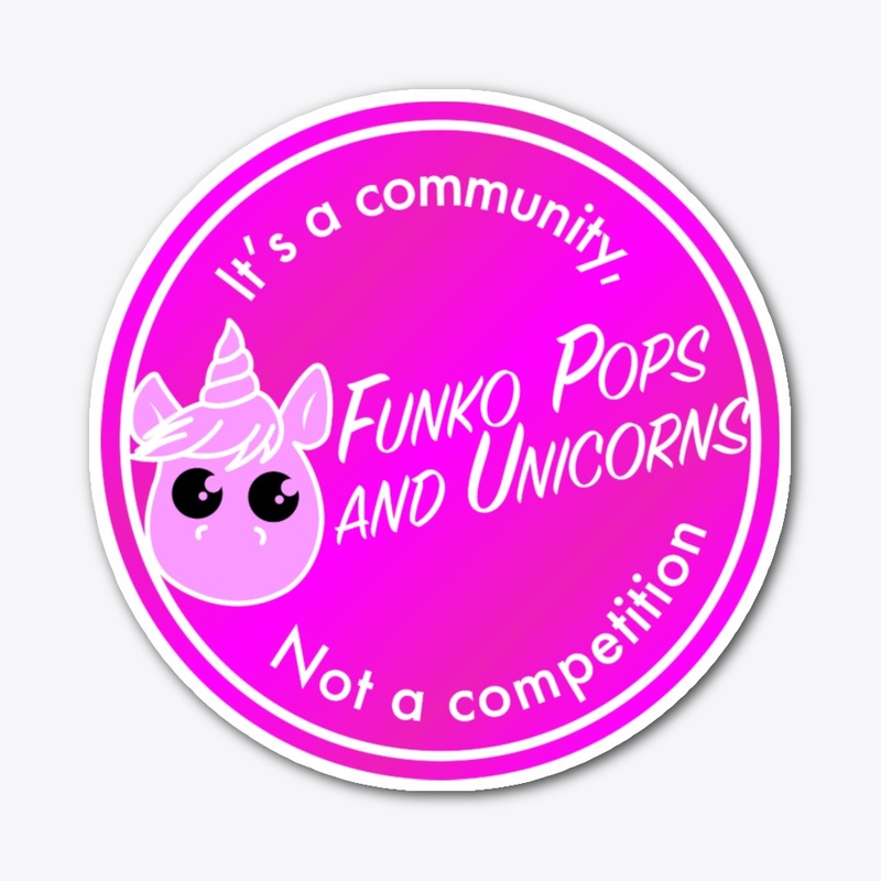 Funko Pops and Unicorns Circle Logo Pink
