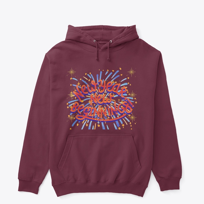 Happy New Year Simple Design hoodie 