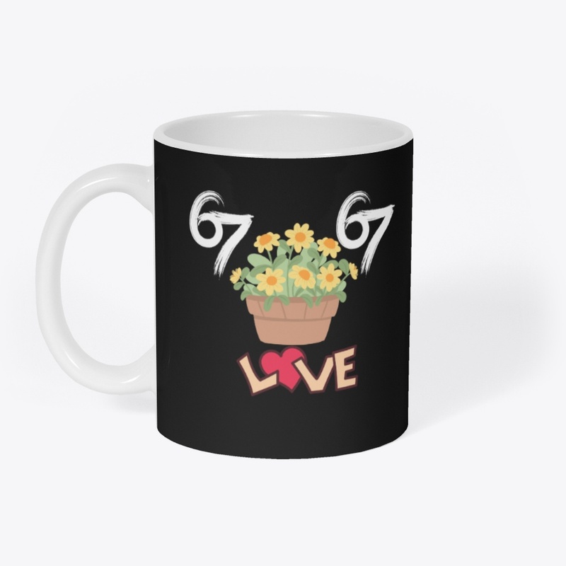 Love 67 Yellow Flower Pot Art
