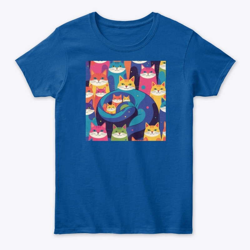 Colorful Cat Family