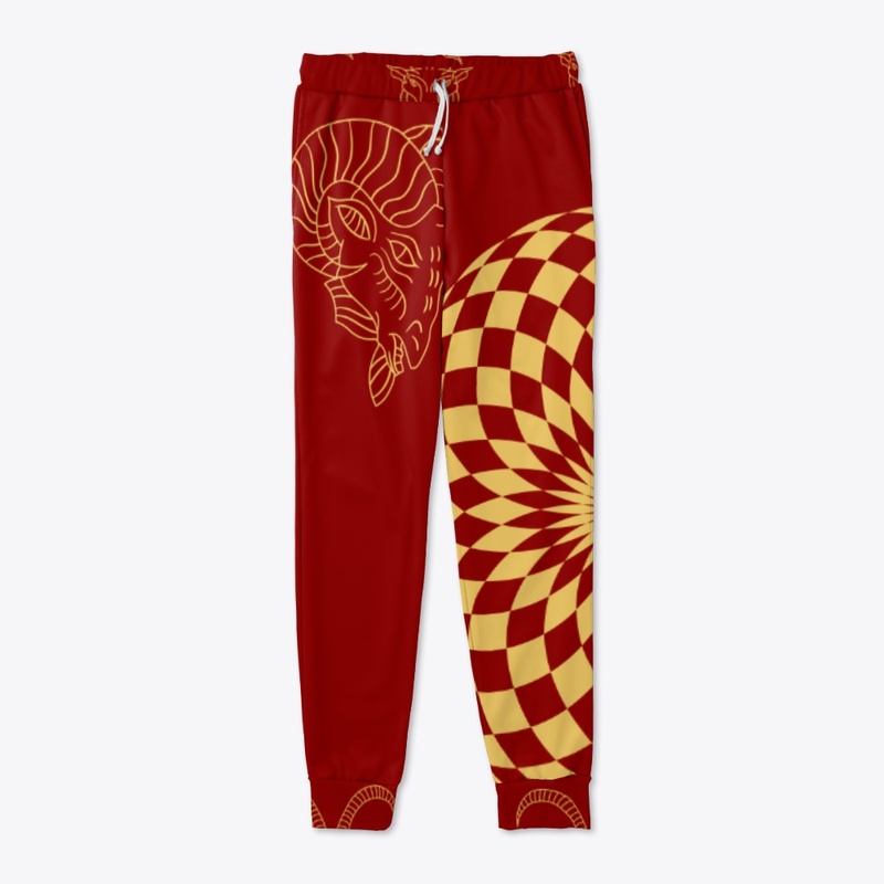 Golden goat and mandala 