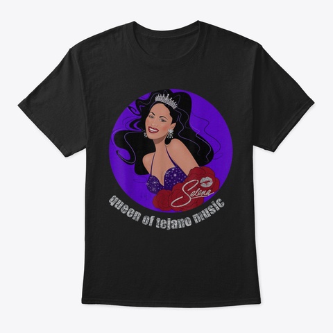 Queen Of Tejano Musicselana T Shirt19 Black Camiseta Front
