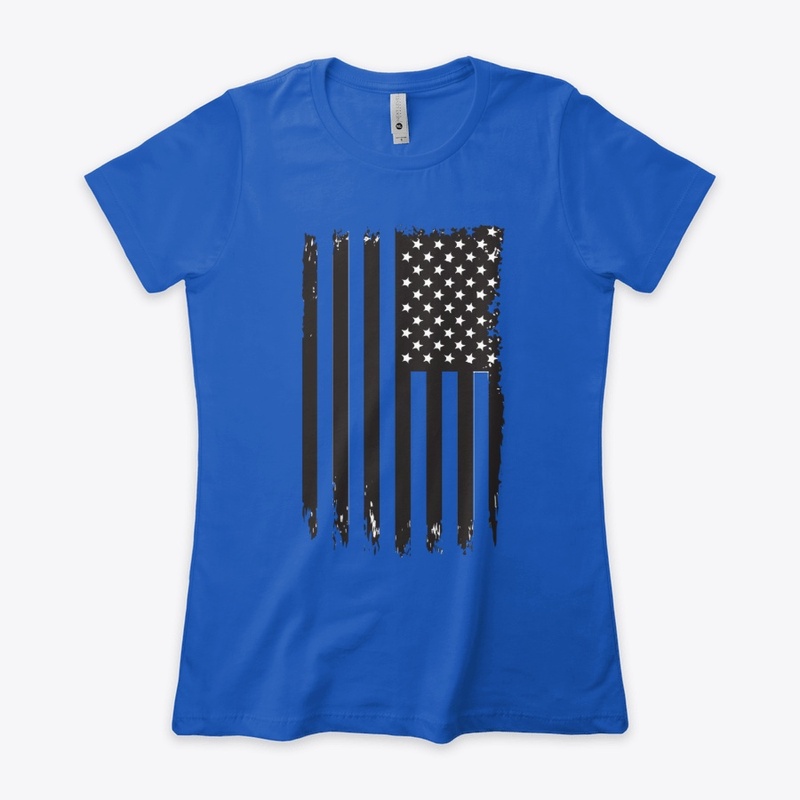 Black White American Flag Shirts For Men