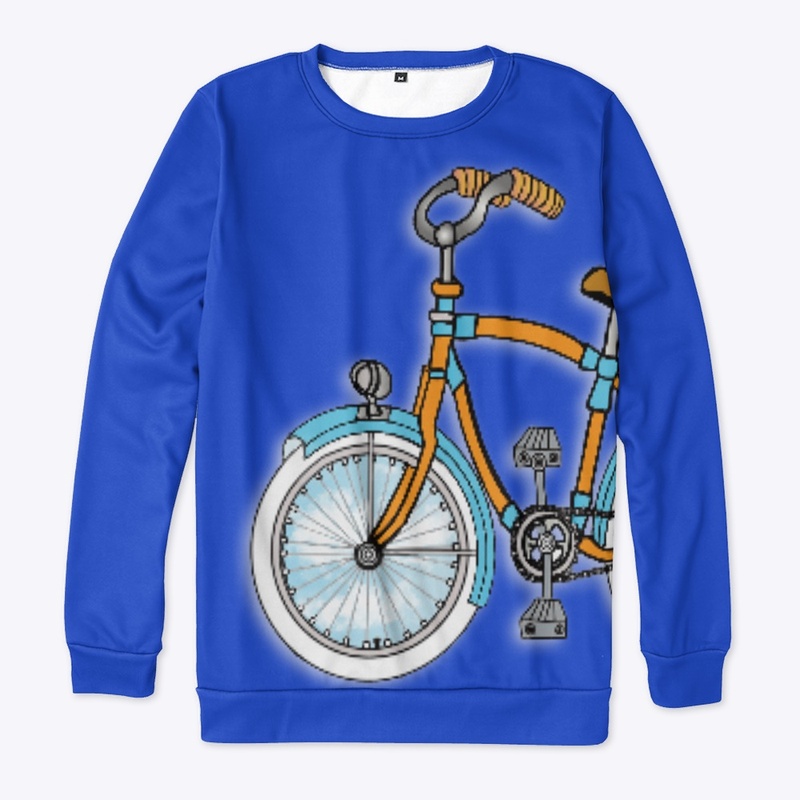 Orange and blue bicycle...