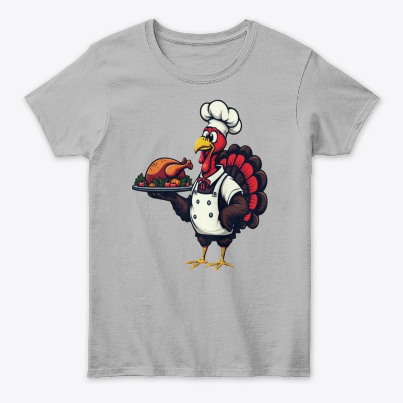 Funny Chef Turkey Cartoon  T-Shirt