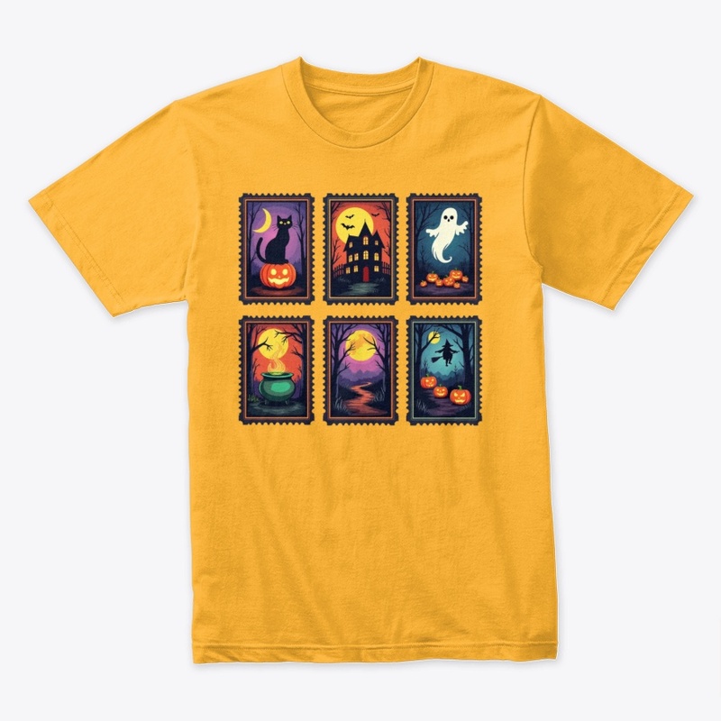 Spooky Stamps Retro Halloween Tee