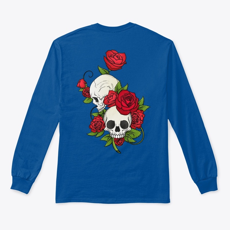 Monochrome Skull & Roses: Edgy Elegance