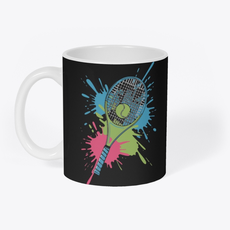 Colorful Tennis Racket and Ball Paint 