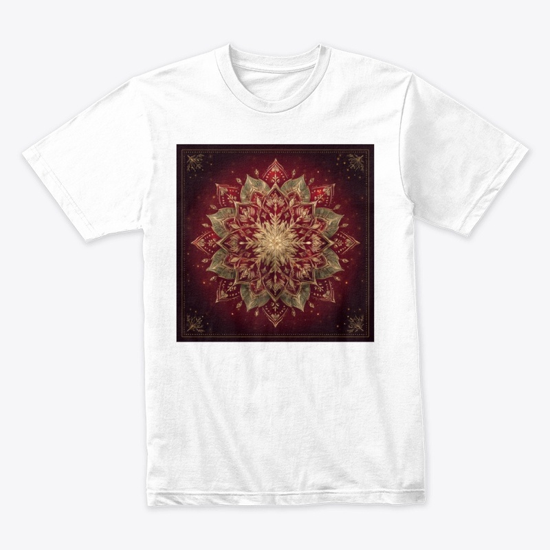 Ornate Red Gold Mandala Sacred Art