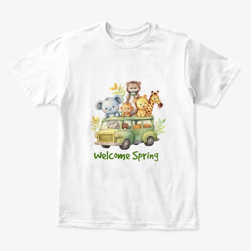 Spring season cute animal kids tshirt