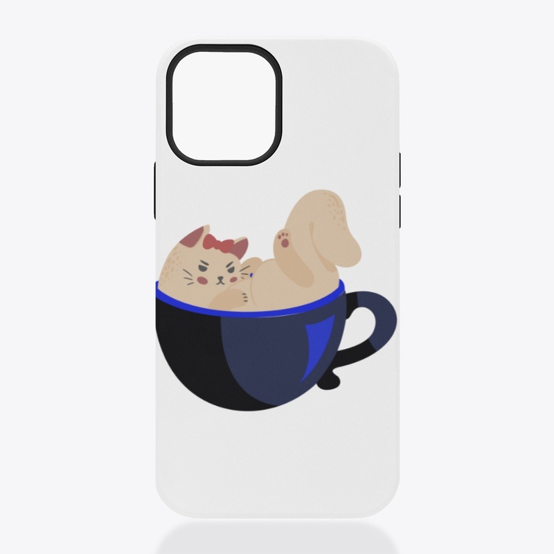 Cat enjoying coffee