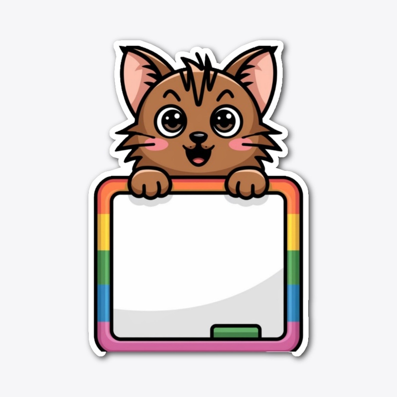 "Peek-A-Boo Cat: Adorable Rainbow Frame"