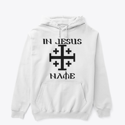 Cross Of Jerusalem Hoodie White T-Shirt Front