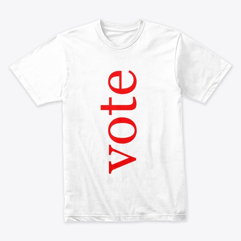 Vote Written in Red Vertical