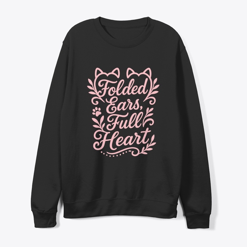 Folded Ears, Full Heart Scottish Cat Tee