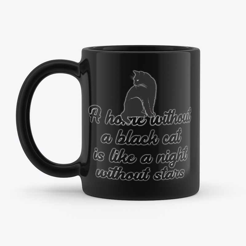 Black Cat at Home Typography