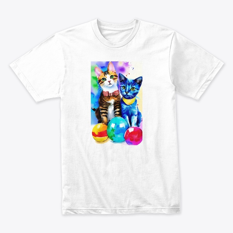Feline Watercolors: Cute Cat Print Shirt