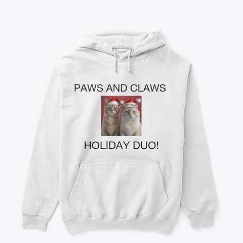 Paws And Claws Holiday White T-Shirt Front