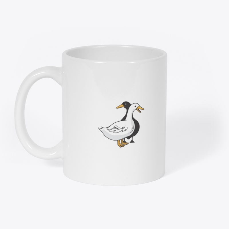 black & white duck
