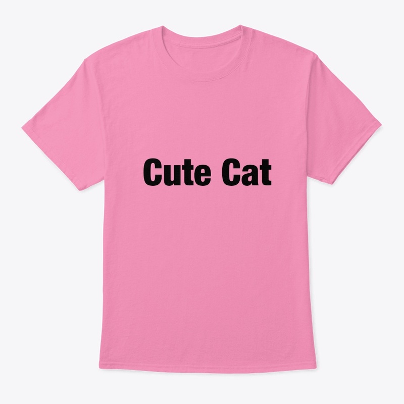 T Shirt with Cute Cat text logo