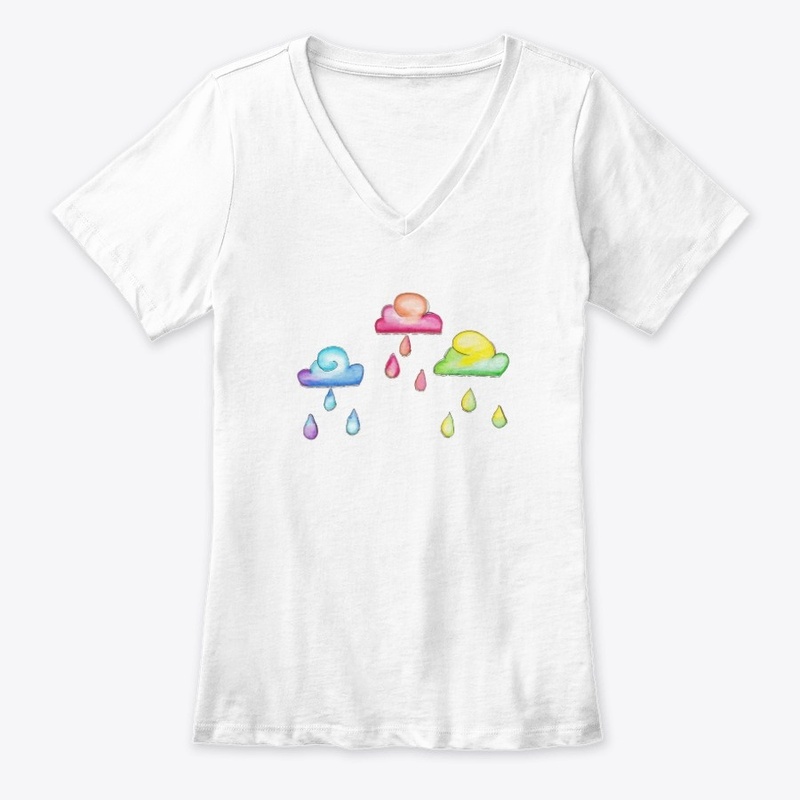 Watercolor Rainbow Clouds
