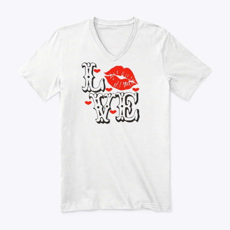 Love Heart Letter Print T Shirt