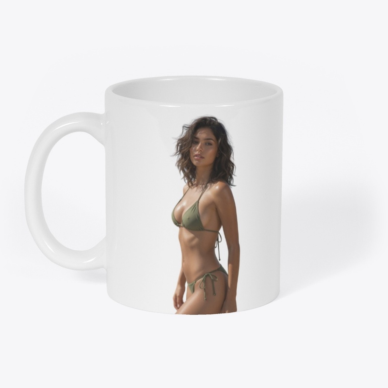 Sultry Olive Bikini Beach Beauty