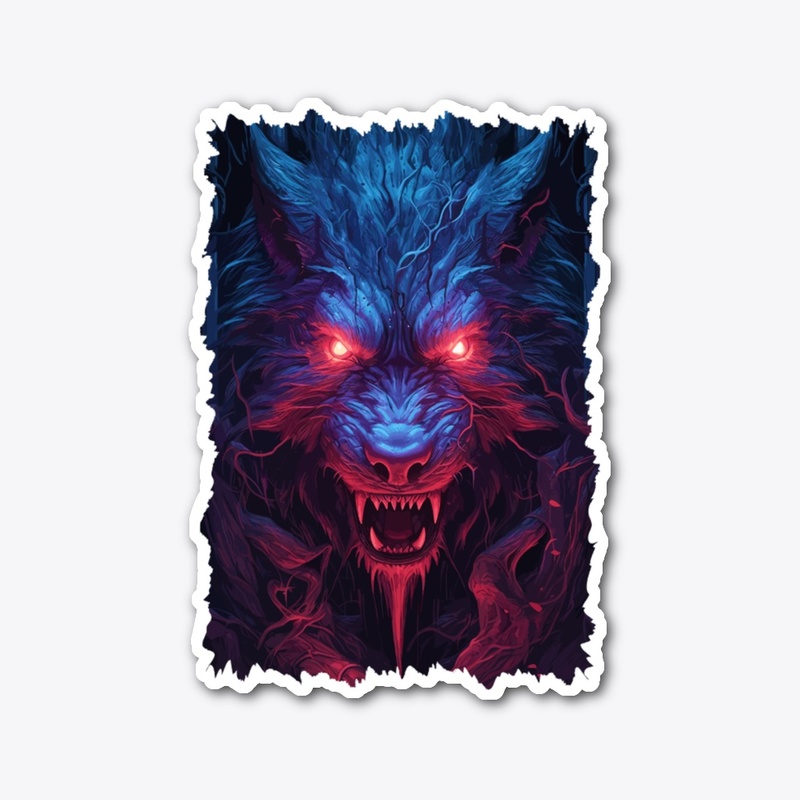 Magical enchanted wolf
