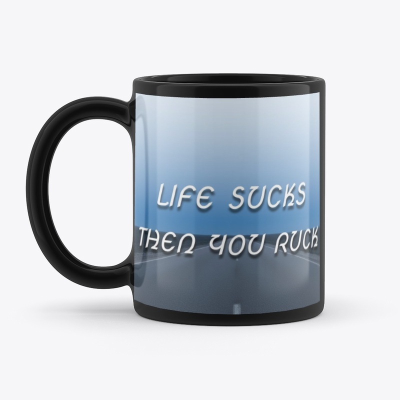 Life Sucks Then You Ruck - Black Mug