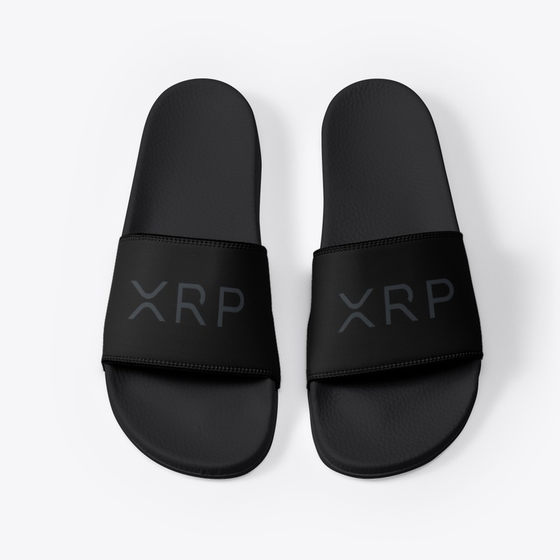Black Sandal Slides - XRP