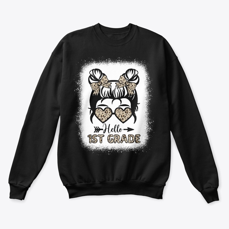 Hello 1st Grade Messy Bun – Bleached