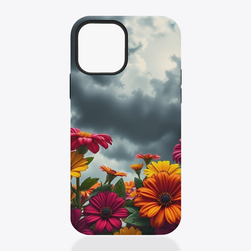 Bold Blooms Under Stormy Skies