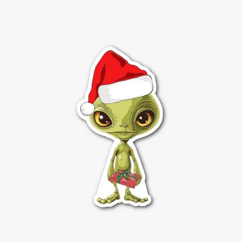 ALIEN CHRISTMAS STICKER