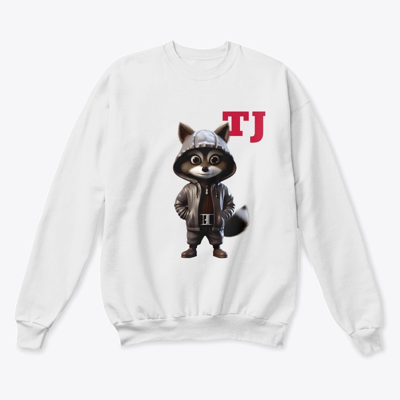 TJ leather hoodie racoon