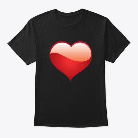 Red Heart Black T-Shirt Front