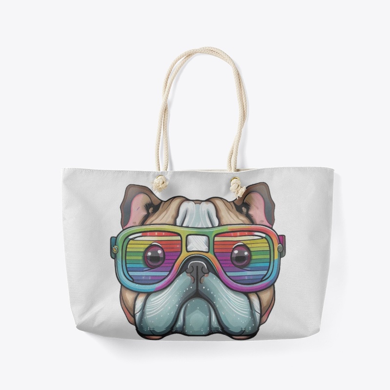 Cute Grumpy Kawaii Bulldog Vaporwave