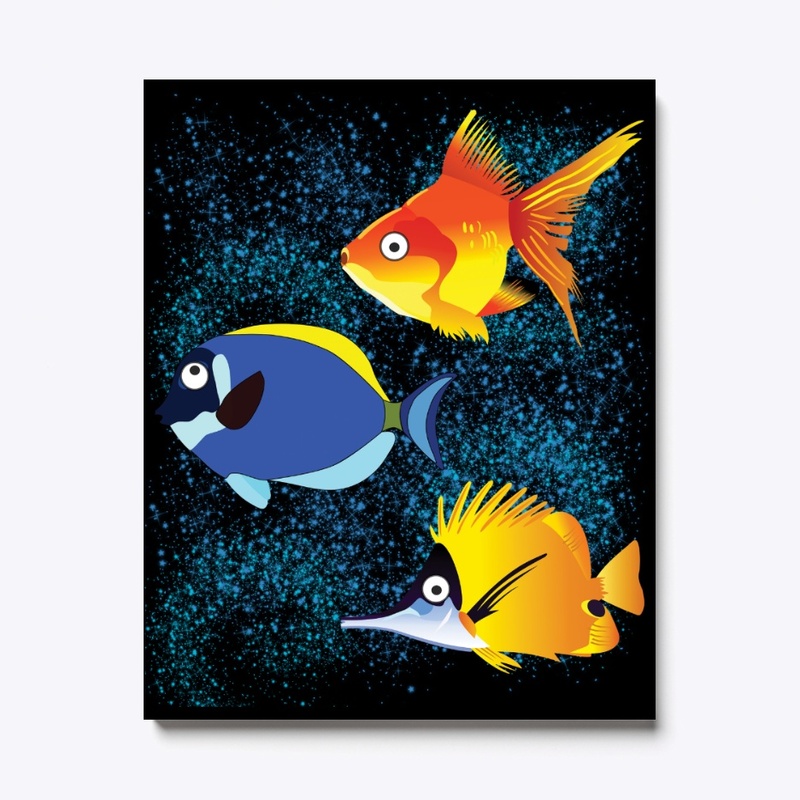 Three Colorful Fish