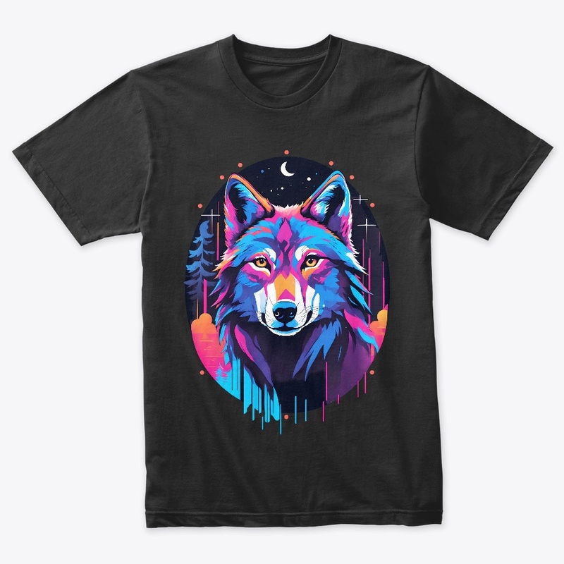Eerie Neon Blacklight Wolf Shirt