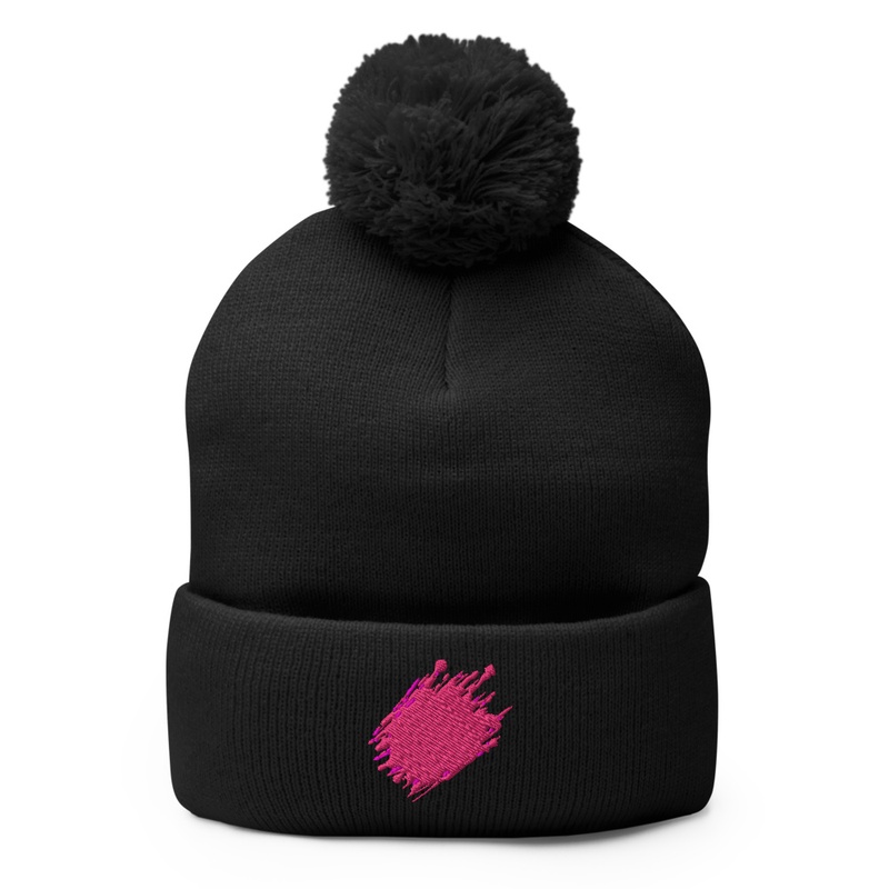Color Splash Pom Pom Beanie