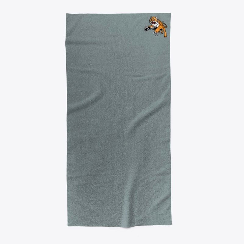 Aggressive Tiger Beach Towel 