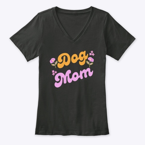 Dog Mom   Retro  Black Camiseta Front