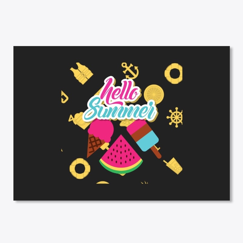 Hello Summer | ice cream cone & watermel