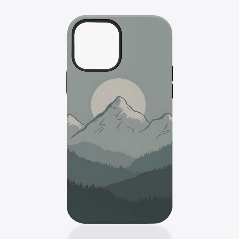  Tranquil Mountain Moonrise iPhone Case 