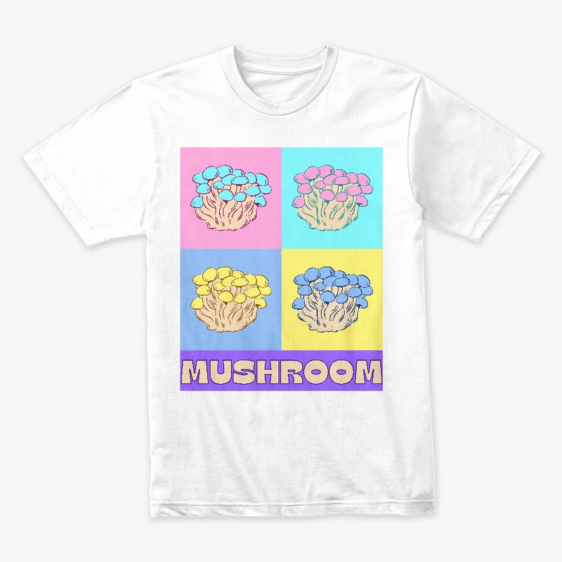 Cute baby pastel four mushroom collage