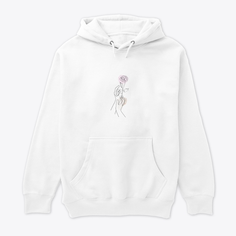 One line art flower with hand design