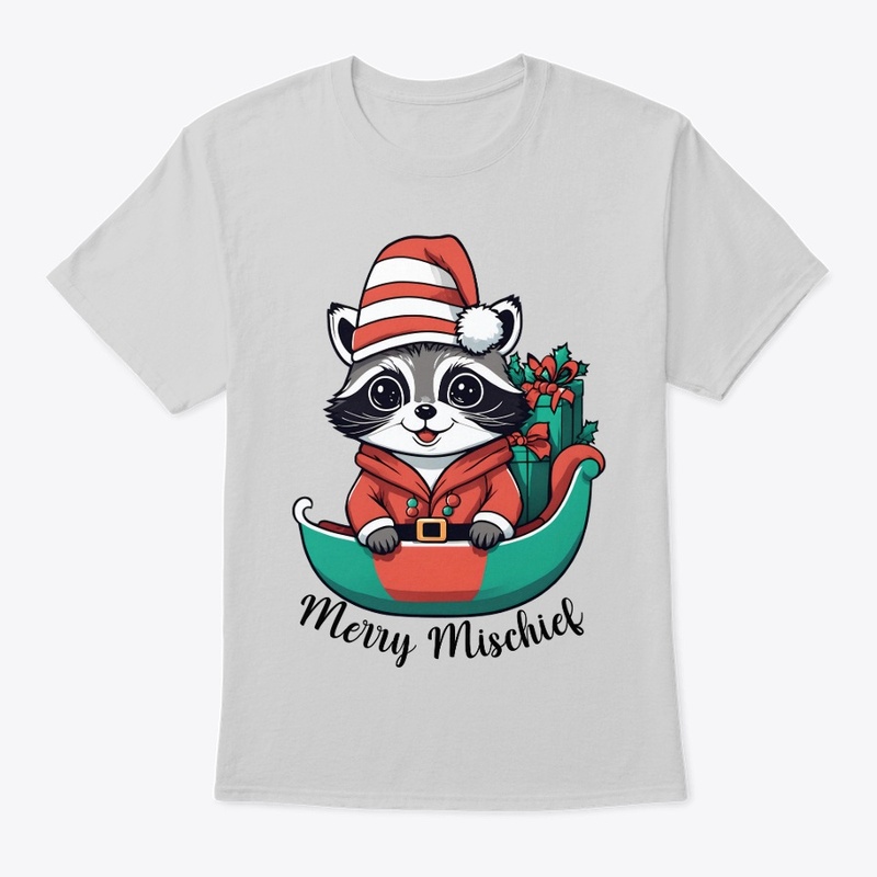 Merry Mischief Raccoon Christmas Sleigh 