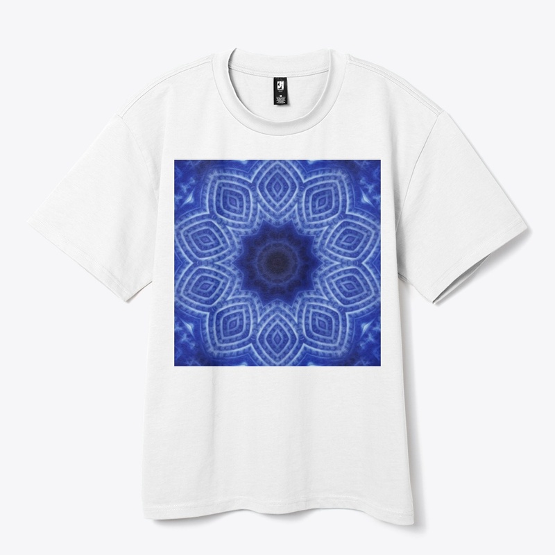 Blue and White Striped Kaleidoscope 