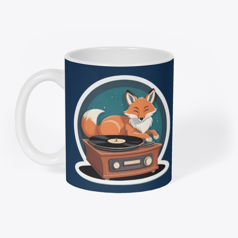 Cozy Fox Vinyl Record Den Sticker.